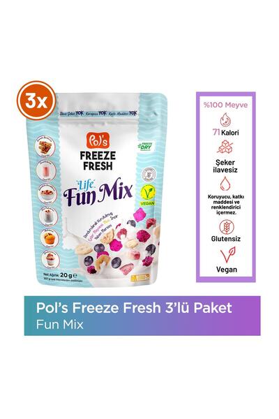 Pol's Freeze Fresh Dondurularak Kurtulmuş Fun Mix 20 g x 3 adet