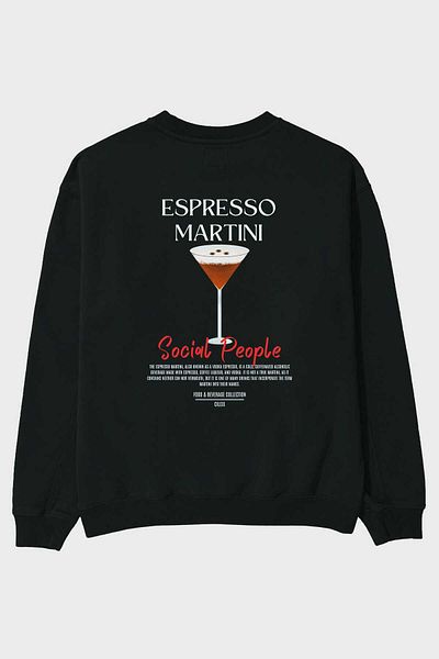 Ankhises Hanorac oversize cu imprimeu pe spate Espresso Martini Bărbați Femei Unisex
