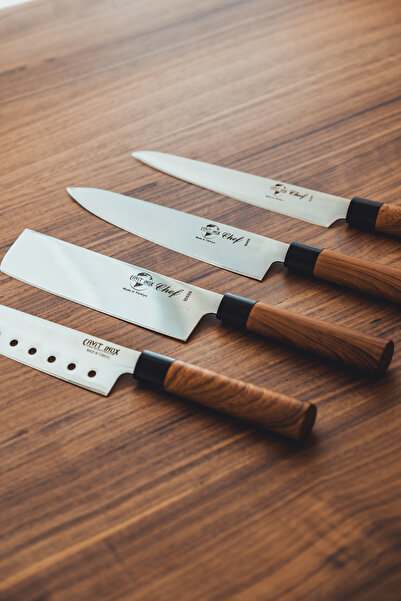 Cavit İnox Şef Bıçağı Seti 4 Parça Asya Esintisi
