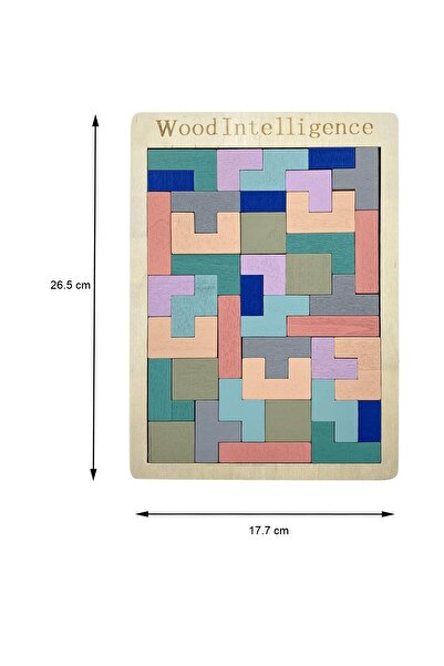 Flippy Παζλ Montessori, Flippy, Ξύλινο, Τύπος Tetris, Ακανόνιστα Σχήματα, 40 Τεμάχια, Πολύχρωμο Παστέλ