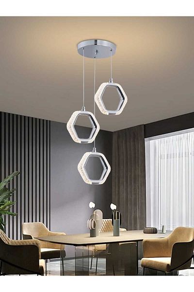 best power Modern LED Chandelier Light 9892 – 21WTriple Lamps with 3 Light Modes with 180cm Adjustable Cord