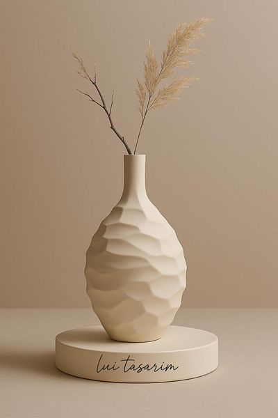 Lui Tasarım Modern Vase Nordic Style Bohemian Ceramic Self Patterned 32*16