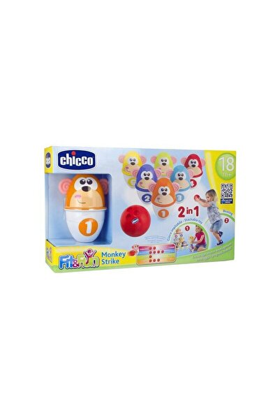 Chicco Baby Joc bowling, Chicco, Monkey Strike, Cu 6 popice care pot fi impartite pe jumatate, Cu minge