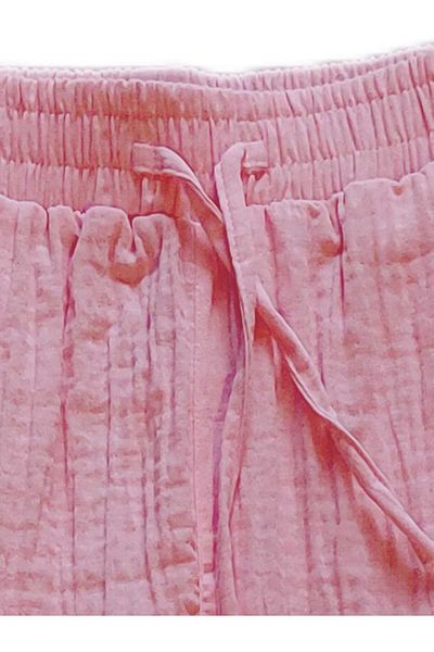 NiLi Pink Color Palazzo Style Women's Pants with Mold Pockets