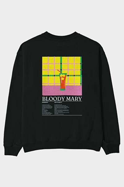 Ankhises Bloody Mary, imprimat pe față, negru, hanorac oversize, bărbați, fem...