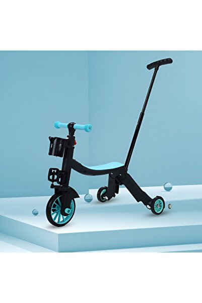 dalip 8-in-1 Kids Bike - Transformable Tricycle/Scooter, Detachable Push Handle, Blue (3-6 yrs)