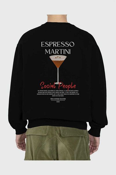 Ankhises Hanorac oversize cu imprimeu pe spate Espresso Martini Bărbați Femei Unisex