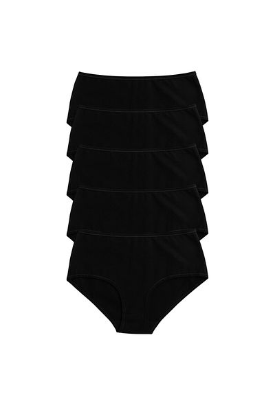 LAUMA Women's High Waist Panties 5 Pack Soft Cotton, Stretchy, Breathable Fabric