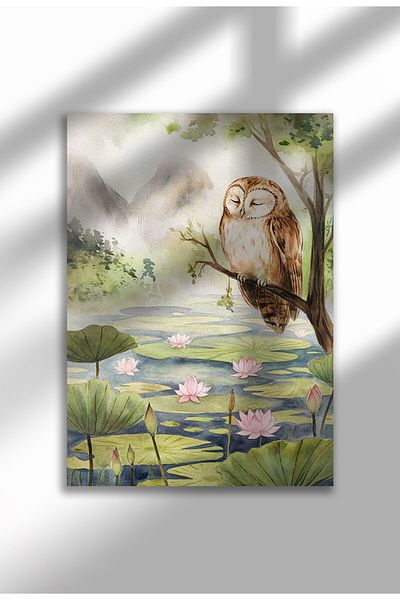 21mxm Imprimeu pe pânză de vis – Artă fantezistă cu natură și animale, ilustrație de peisaj în culori pastelate delicate, decor de perete