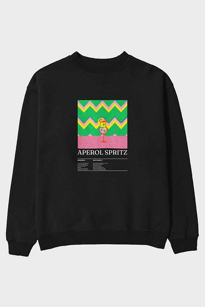 Ankhises Aperol Spritz Front Printed Oversize Sweatshirt Men Women Unisex