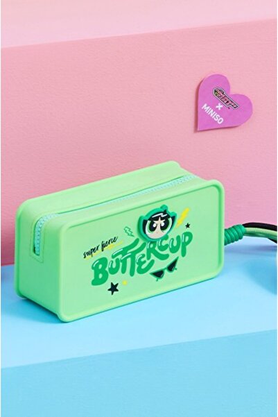 Miniso Powerpuff Girls Lisanslı Silikon Kozmetik Çantası - Buttercup