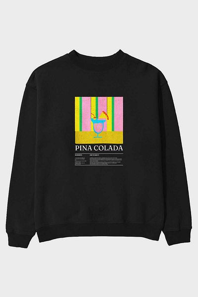 Ankhises Pina Colada Front Printed Oversize Sweatshirt Men Women Unisex