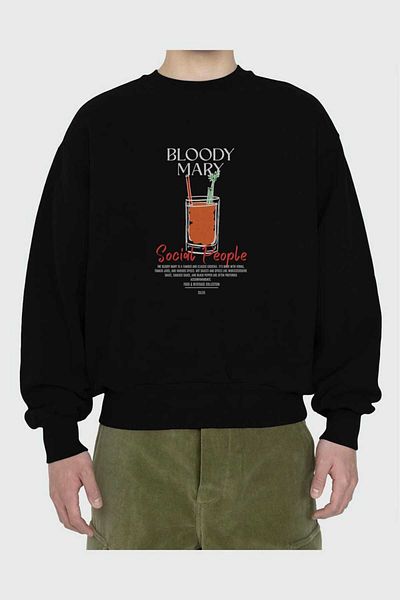 Ankhises Hanorac oversize cu imprimeu în față Bloody Mary Bărbați Femei Unisex