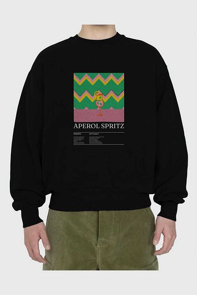 Ankhises Aperol Spritz Front Printed Oversize Sweatshirt Men Women Unisex