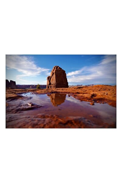 OEM Tablou Canvas - 'Oglindirea stancii in apa cristalina', Peisaj Stancos, N...