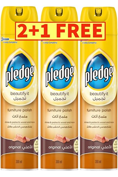 Pledge بليدج بخاخ ملمع ومنظف الأثاث،(3 عبوءات) 300 مل