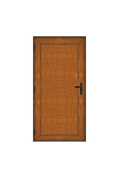 Klass Door 110x200cm left 6cm 4 Full Panel PVC and insulating glass brown golden oak chambers panel