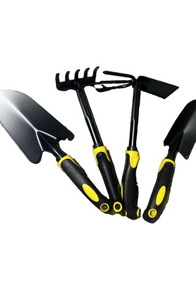 CLICK Set 4 unelte de grădină pentru plantare, prelucrarea solului și îngrijirea plantelor
