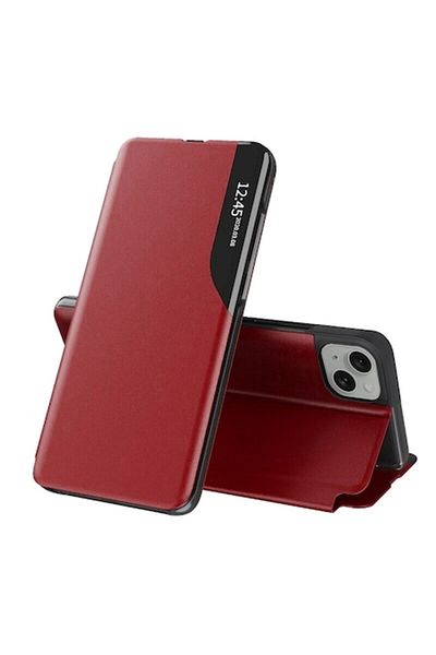 Dali Protective Flip Cover for Apple iPhone 15 Plus, eFold, -Leather, Red