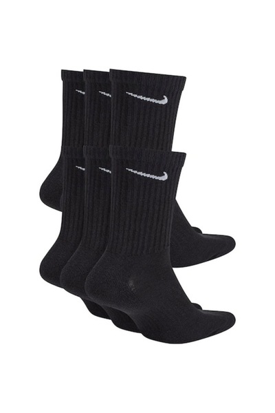 Nike Everyday Cush Training Socks - 6 Pairs, Black/White, M