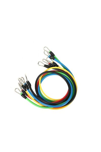 dalip Set 5 benzi elastice pentru fitness cu 5 accesorii și geantă de depozitare, rezistență 5-14 kg, lungime 1,2 m,