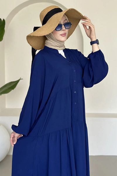 SaklıButik Dm Li̇fe Half Button Bohemian Dress Sk-8397