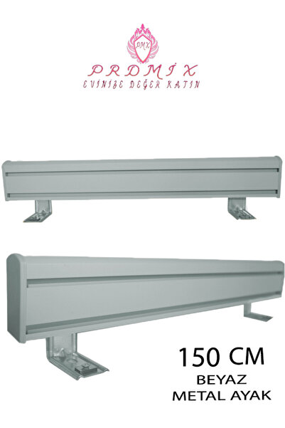 PERDE Mix 150 cm BEYAZ VİP Dekoratif Perde Ray Kornişi Alüminyum 2 Kanallı 8 ...