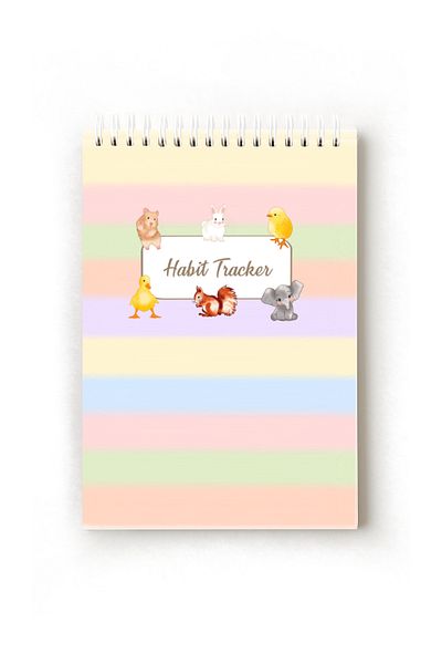 Handeto Kraft Cute Animals Turkish Habit Tracker, Habit Tracker, A5 Habit Tracker, Routine Notebook, Planner