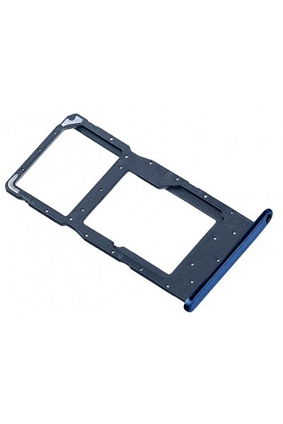 Dali Suport cartelă SIM compatibil cu Huawei P Smart 2019, Dual SIM/Simlă SIM și slot Micro-SD, Metal, Albastru