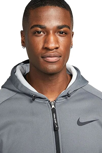 Nike Pro Terma Fit Sphere Full Zip Men's Hoodie Men's Hooded Terma Fit Sweatshirt Gray