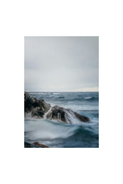 OEM Tablou Canvas, 'Furtuna si stancile marii agitate', Ocean, Valuri, Stanci...