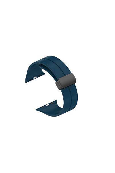 dalip Curea din silicon pentru Apple Watch 1-8 SE/SE 2, 38-41 mm, închidere magnetică, albastră