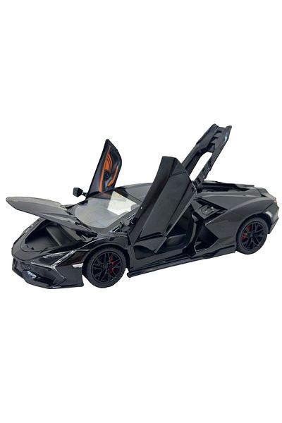 JPT Lamborghini Revuelto black model 1:24 with smoke, sound, lights, opens doors