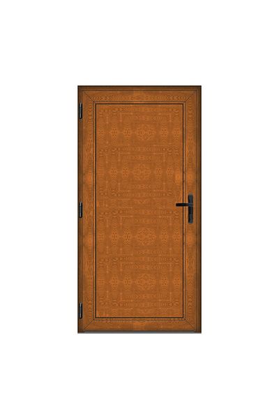 Klass Door 100x190cm left 6cm 4 Full Panel PVC and insulating glass brown golden oak chambers panel