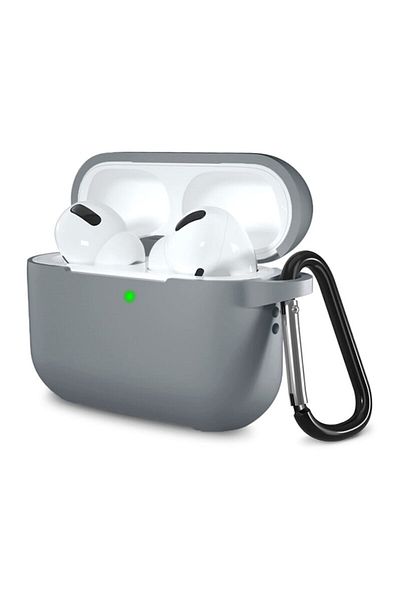 Dali Protective Case with Carabiner for Apple AirPods Pro, Flexible Thermoplastic, Grey