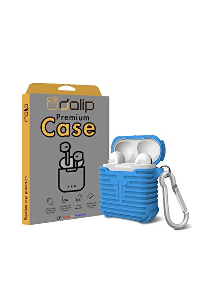 dalip Husa pentru Apple Airpods, SturdyCorners, Silicon, Albastru