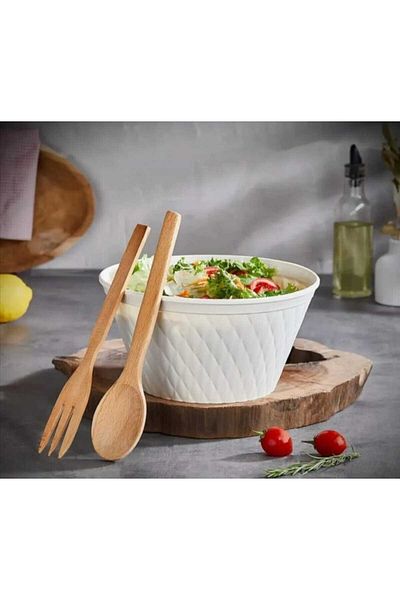 sweenhome Wooden Presentation Salad Bowl