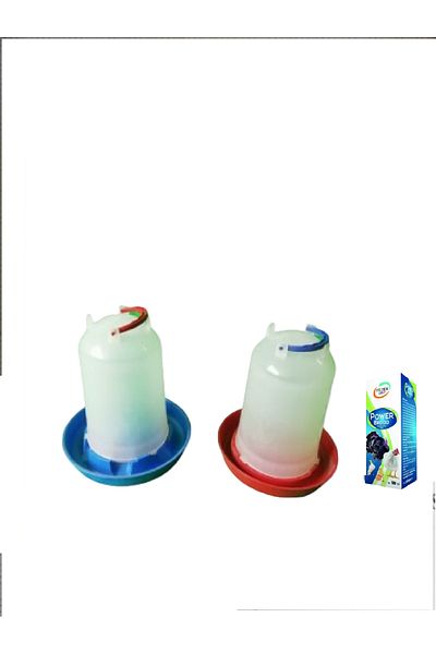 YILDEM Chick Feeder 3 kg + Chick Water Bottle 3 Lt + Power Brood 100 ml (Vitamin + Mineral) for Your Chicks