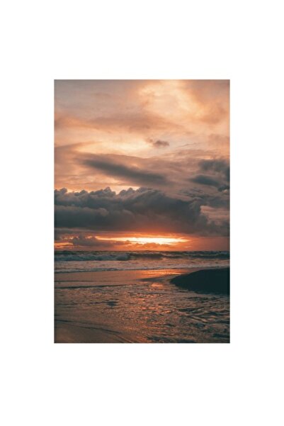 OEM Pictură pe pânză, „Apus de soare peste un ocean calm”, 50 x 90 cm