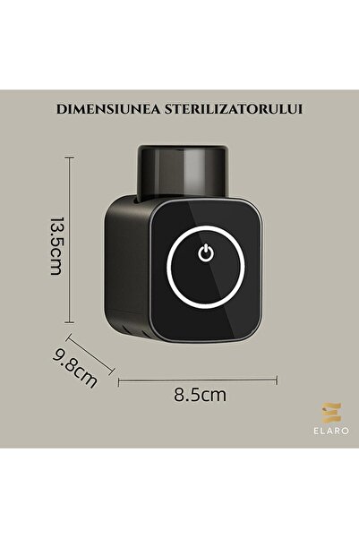 ELARO Sterilizator UVC Pentru 2 Periute De Dinti, Cu Uscător, Dezinfectare 99.99%, Negru