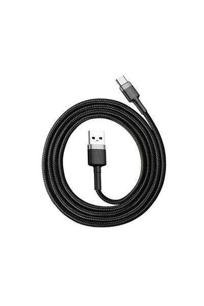 Dali Cablu de date și încărcare, USB la USB Tip-C, Cafule, 3A, 482Mbps, lungime 1m, Negru-Gri