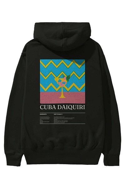 Ankhises Cuban Daiquiri Cocktail Back Printed Hoodie Oversize Hooded Sweatshirt Men Women