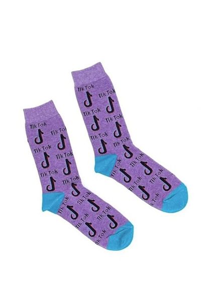 dalip Socks with TikTok design unisex, size 38-44, cotton and elastane, Purple