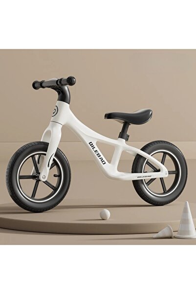 dalip Kids Balance Bike - No Pedals, 2-6 Years, Adjustable Seat 43-50 cm, White