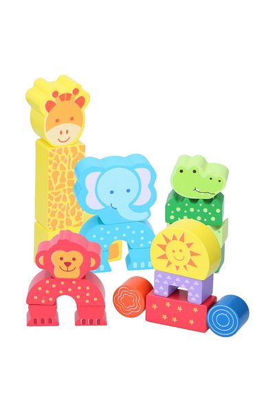 Marionette Wild animals wooden construction set 20 pieces