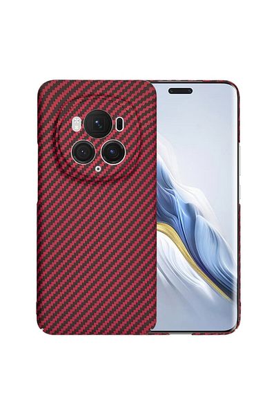 Dali Protective Case Compatible with Honor Magic 6 Pro, Carbonite FiberShell, Carbon Pattern, Red-Black
