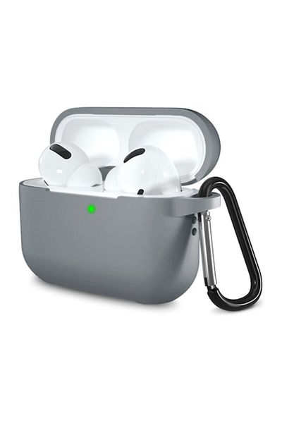 Dali Protective Case with Carabiner for Apple AirPods Pro, Flexible Thermoplastic, Grey