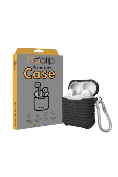 dalip Husa pentru Apple Airpods, SturdyCorners, Silicon, Negru