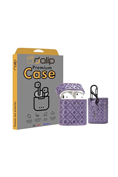 dalip Husa pentru Apple AirPods1/2, PawPrint, Piele , Violet