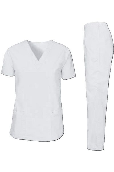 Rannah's Uniform Women's Scrub Set with V-Neck Top and Trousers for Nanny, Housemaid, Nurse by Rannah's Uniform